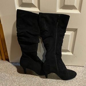 Black suede high boots impo
